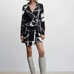 Mango Printed Satin Dress -Mango popular store mango 7141 8781046 5