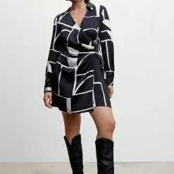 Mango Printed Satin Dress -Mango popular store mango 7141 8781046 7