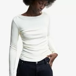 Mango Ruched Detail T-Shirt