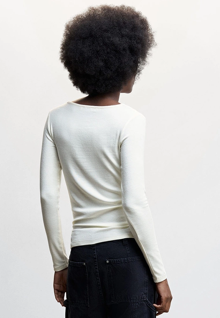 Mango Ruched Detail T-Shirt 4 Mango Ruched Detail T-Shirt - Image 2