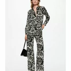 Mango Satin Print Shirt -Mango popular store mango 7180 1251626 5