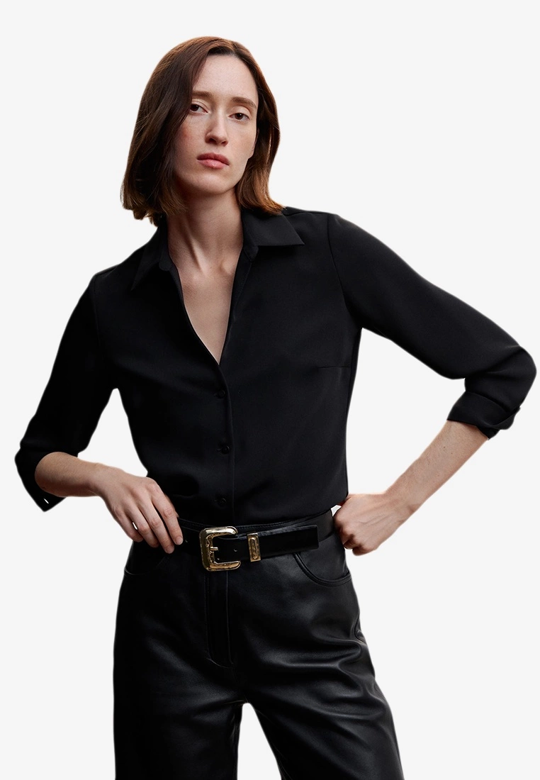 Mango Pleated Flowy Shirt 3 Mango Pleated Flowy Shirt