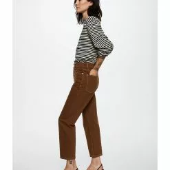 Mango High-Waist Cropped Straight Jeans -Mango popular store mango 7332 0316626 5