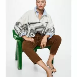 Mango High-Waist Cropped Straight Jeans -Mango popular store mango 7334 0316626 8