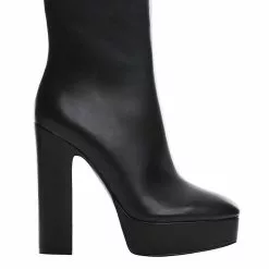 Mango Platform Leather Ankle Boots