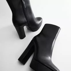 Mango Platform Leather Ankle Boots 11 Mango Platform Leather Ankle Boots -Mango popular store mango 7348 1202636 5