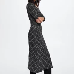 Mango Check Knit Dress -Mango popular store mango 7392 6706336 5