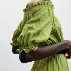 Mango Puffed Sleeves Texture Dress 12 Mango Puffed Sleeves Texture Dress -Mango popular store mango 7393 6052636 4