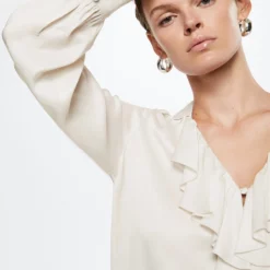 Mango Ruffled Neck Blouse 12 Mango Ruffled Neck Blouse -Mango popular store mango 7687 1724926 4