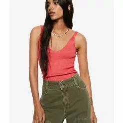 Mango Ribbed Knit Top