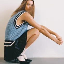 Mango V-Neck Lurex Vest -Mango popular store mango 7759 0671036 7