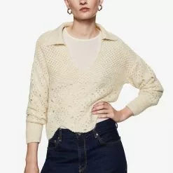 Mango Openwork Knit Sweater