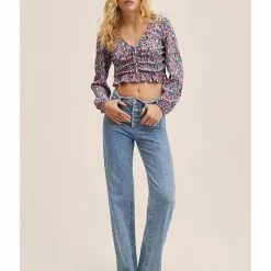 Mango Printed Ruched T-Shirt 10 Mango Printed Ruched T-Shirt -Mango popular store mango 7804 4677116 4