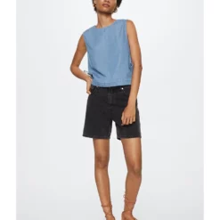 Mango Tie Cotton Top -Mango popular store mango 7856 1979816 5