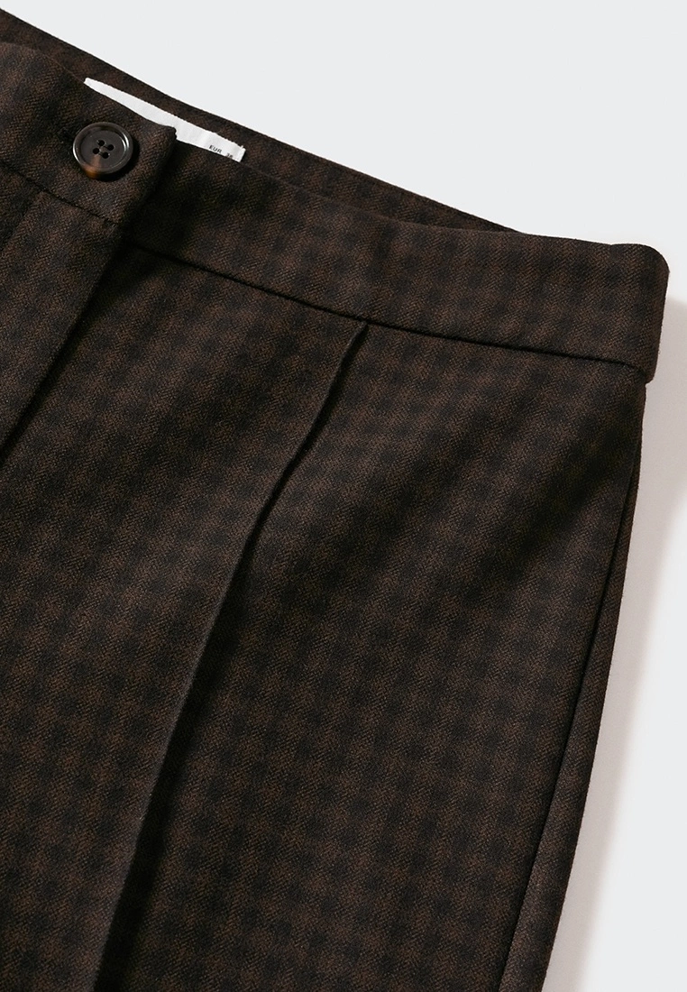 Mango Kick Flare Checkered Pants 6 Mango Kick Flare Checkered Pants - Image 4