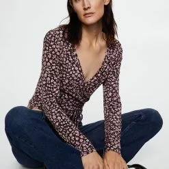 Mango Wrap V-Neckline Top -Mango popular store mango 7870 6371036 4