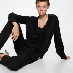 Mango Ruffled Neck Blouse 10 Mango Ruffled Neck Blouse -Mango popular store mango 7897 9524926 3