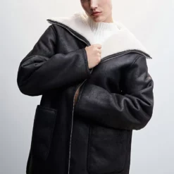 Mango Faux Shearling Lining Coat -Mango popular store mango 7897 9998036 5