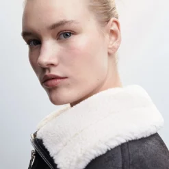 Mango Faux Shearling Lining Coat -Mango popular store mango 7897 9998036 6