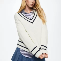 Mango V-Neckline Oversize Sweater