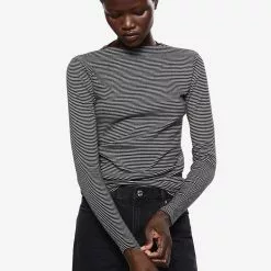 Mango Perkins Neck Long-Sleeved Top