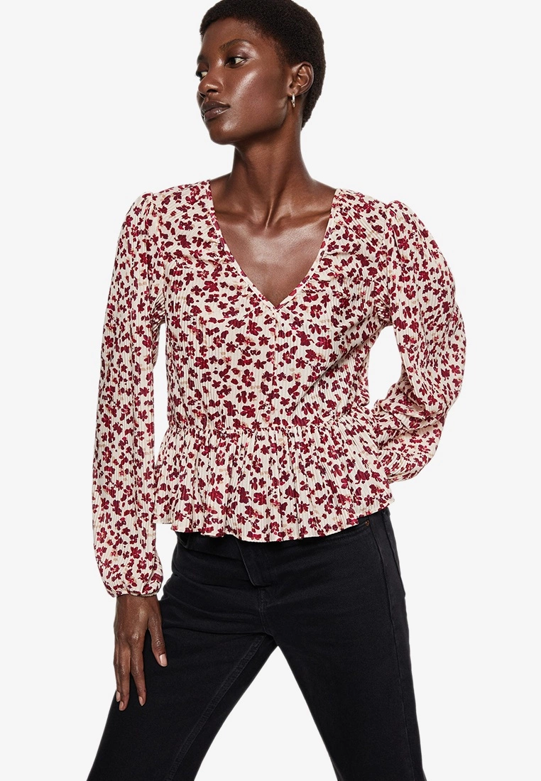 Mango Printed Pleated Blouse 3 Mango Printed Pleated Blouse