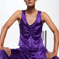 Mango Ruched Detail Top -Mango popular store mango 7953 9670036 4