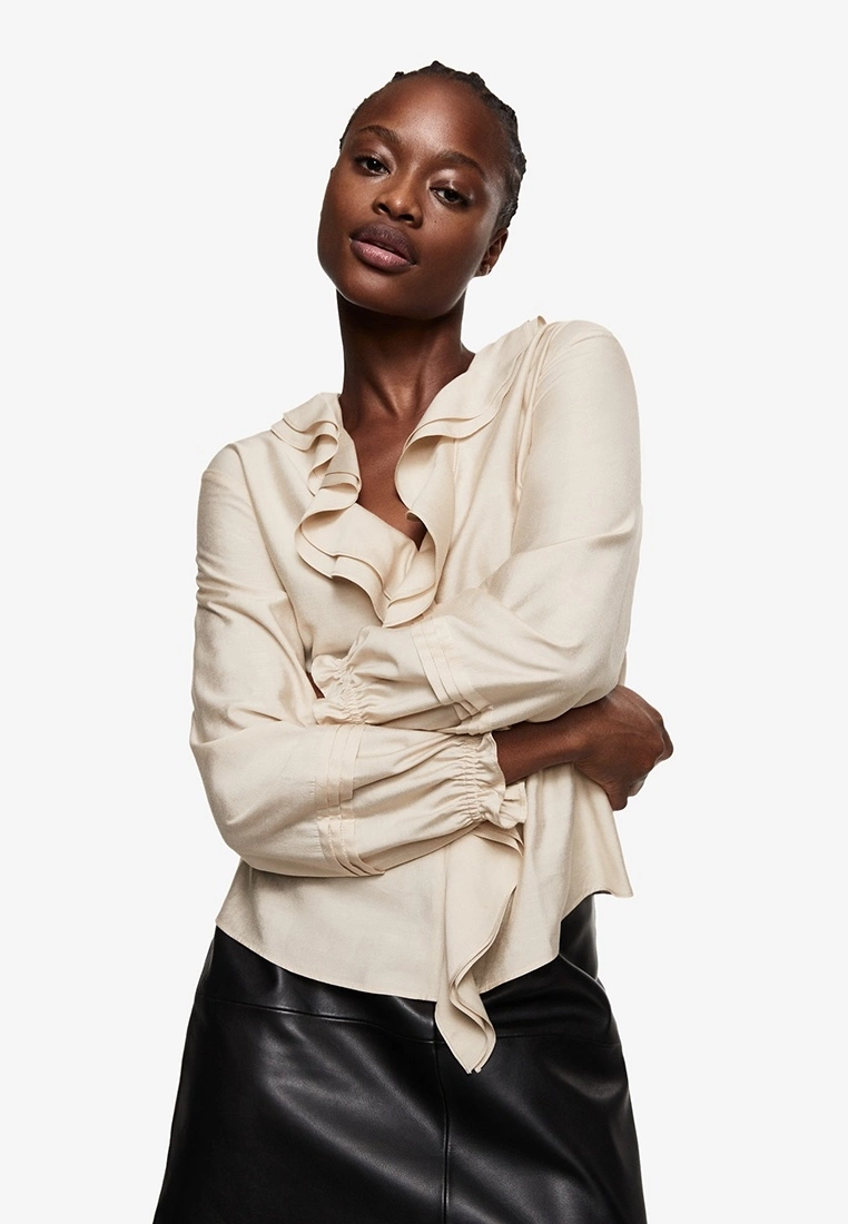 Mango Ruffle Neckline Blouse 3 Mango Ruffle Neckline Blouse