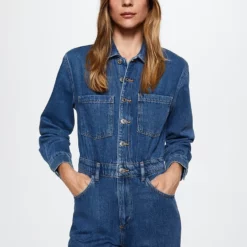 Mango Long Denim Jumpsuit -Mango popular store mango 7969 9770036 4