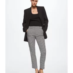Mango Skinny Houndstooth Suit Trousers -Mango popular store mango 7977 5305626 4
