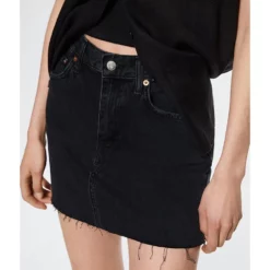 Mango Denim Mini Skirt With Frayed Hem -Mango popular store mango 8052 2881716 3