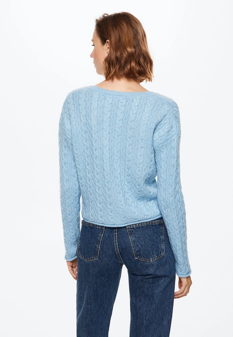 Mango V-Neck Braided Sweater 4 Mango V-Neck Braided Sweater - Image 2