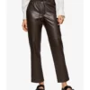 Mango Leather-Effect Elastic Waist Trousers -Mango popular store mango 8066 0616626 1