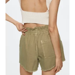 Mango Cotton Drawstring Waist Shorts -Mango popular store mango 8092 4391716 2