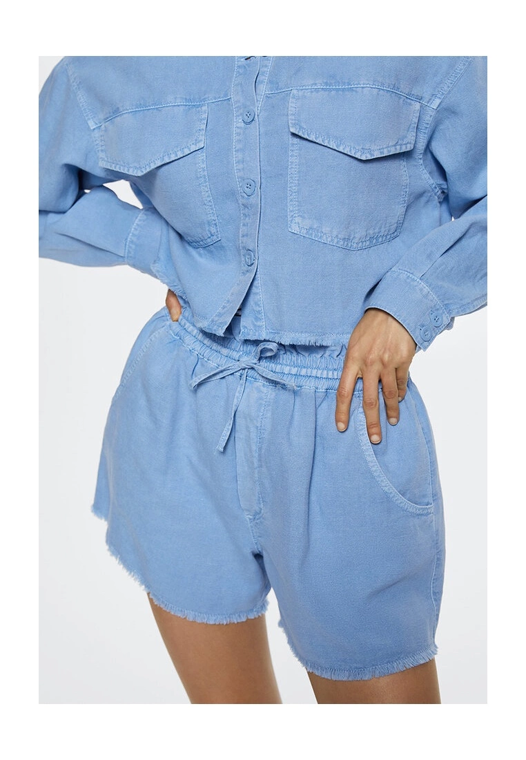 Mango Cotton Drawstring Waist Shorts 5 Mango Cotton Drawstring Waist Shorts - Image 3