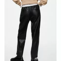 Mango Leather-Effect Elastic Waist Trousers -Mango popular store mango 8125 2261626 3