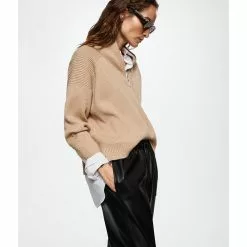 Mango Leather-Effect Elastic Waist Trousers -Mango popular store mango 8126 2261626 4