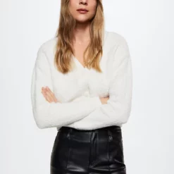 Mango Bouclé-Knit Cardigan