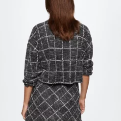 Mango Check Knitted Mini Skirt -Mango popular store mango 8160 6216336 2