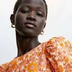 Mango Printed Crop Blouse -Mango popular store mango 8164 4242636 3