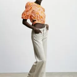 Mango Printed Crop Blouse -Mango popular store mango 8165 4242636 6