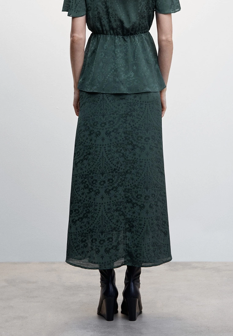 Mango Falda Midi Jacquard Skirt 4 Mango Falda Midi Jacquard Skirt - Image 2