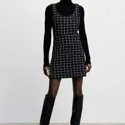 Mango Plaid Tweed Dress -Mango popular store mango 8212 1549046 6