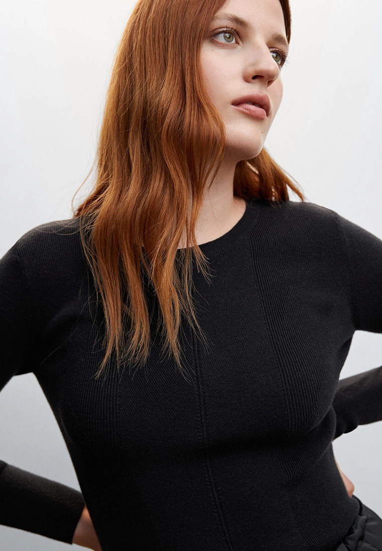 Mango Textured Round Neck Sweater 5 Mango Textured Round Neck Sweater - Image 3