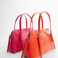 Mango Crocodile-Effect Double Handle Bag -Mango popular store mango 8220 6659046 5