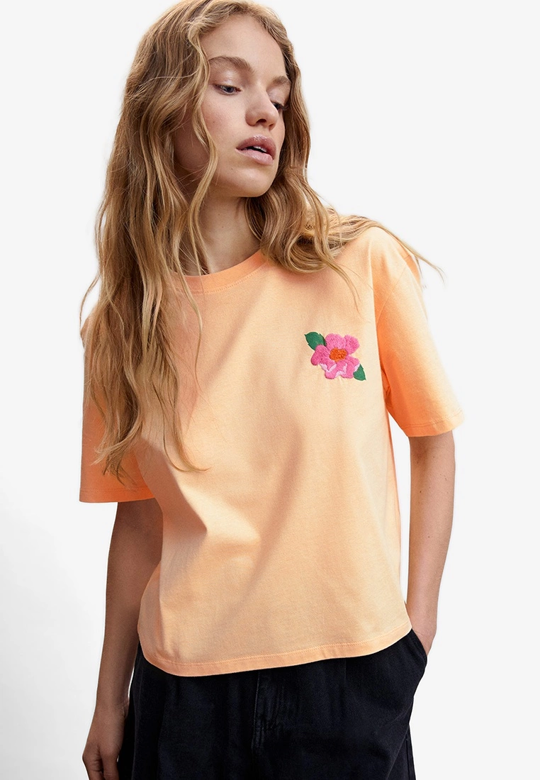 Mango Embroidered Cotton T-Shirt 3 Mango Embroidered Cotton T-Shirt