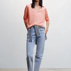 Mango V-Neck Fine Knit Sweater -Mango popular store mango 8281 6429046 5