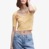 Mango Striped Rib T-Shirt 2 Mango Striped Rib T-Shirt -Mango popular store mango 8283 1687836 1