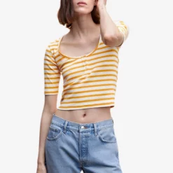 Mango Striped Rib T-Shirt