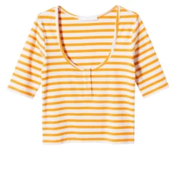 Mango Striped Rib T-Shirt -Mango popular store mango 8286 1687836 6